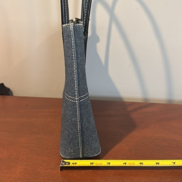 Kate Spade denim and black old school style stiff handled first handbag - Picture 13 of 16